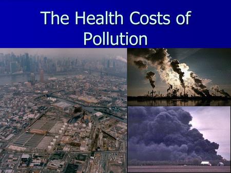 The Health Costs of Pollution. How many chemicals are out there? In the US we introduce 1,000 new chemicals every year. In the US we introduce 1,000 new.