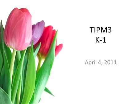 TIPM3 K-1 April 4, 2011. Number Lines Number lines are not appropriate for children before grade 2. Why? Explain the difference between number lines,