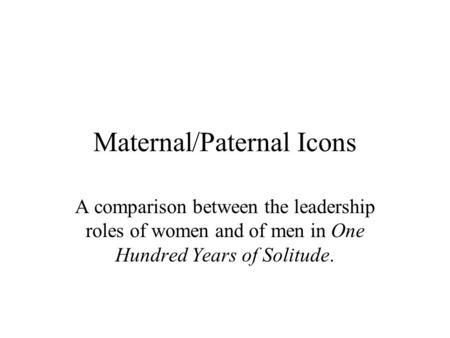 Maternal/Paternal Icons