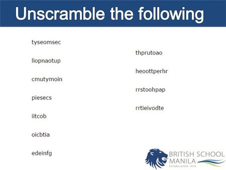 Objectives Cover key terminology for the module on ecology. Outcomes 3: Define key ecological terms from the IB biology syllabus. 5: Design a task others.