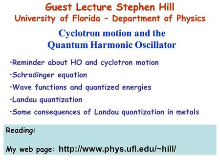 Guest Lecture Stephen Hill