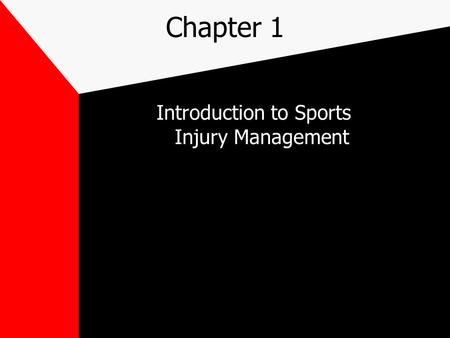 Introduction to Sports Injury Management