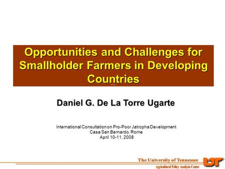 International Consultation on Pro-Poor Jatropha Development