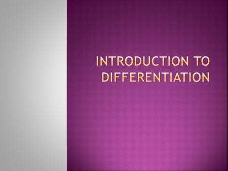  The derivative of a function f(x), denoted f’(x) is the slope of a tangent line to a curve at any given point.  Or the slope of a curve at any given.