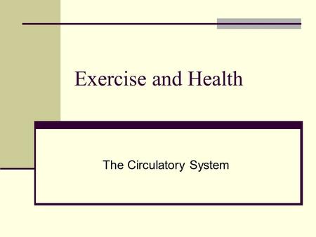 The Circulatory System