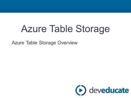 Azure in a Day Azure Tables Module 1: Azure Tables Overview Module 2: REST API – DEMO: Azure Table REST API Module 3: Querying Azure Tables – DEMO: Querying.