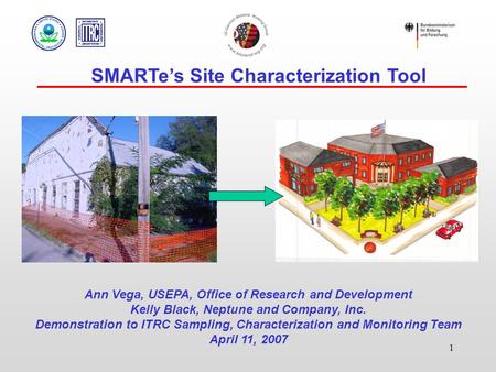 1 SMARTe’s Site Characterization Tool Ann Vega, USEPA, Office of Research and Development Kelly Black, Neptune and Company, Inc. Demonstration to ITRC.