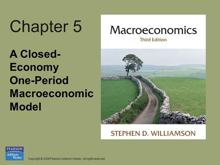 Copyright © 2008 Pearson Addison-Wesley. All rights reserved. Chapter 5 A Closed- Economy One-Period Macroeconomic Model.