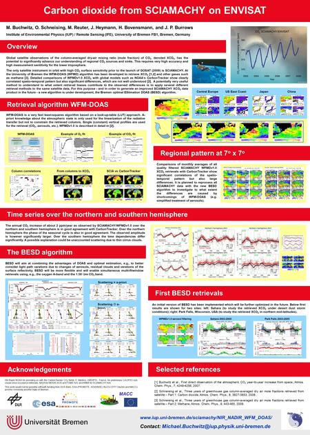 Central EuropeUS East CoastJapan Global satellite observations of the column-averaged dry-air mixing ratio (mole fraction) of CO 2, denoted XCO 2, has.