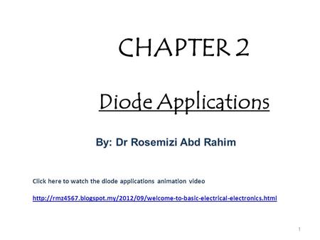 CHAPTER 2 Diode Applications