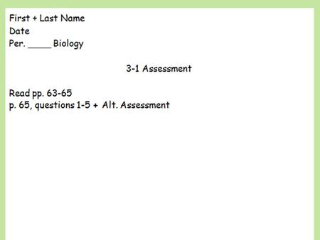 3-1 Assessment Essential Questions: