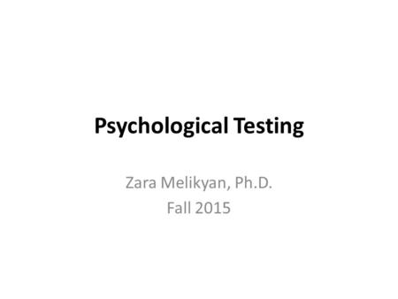 Psychological Testing