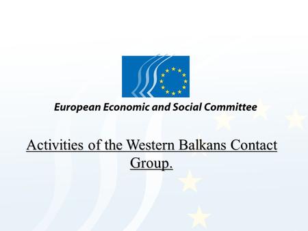 Activities of the Western Balkans Contact Group..