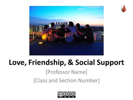 Love, Friendship, & Social Support [Professor Name] [Class and Section Number]