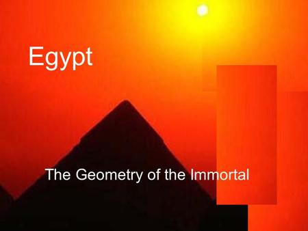 Egypt The Geometry of the Immortal. The pantheon of Egyptian gods.