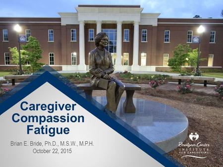 Caregiver Compassion Fatigue Brian E. Bride, Ph.D., M.S.W., M.P.H. October 22, 2015.