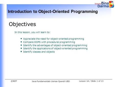 Java Fundamentals Usman Ependi UBD