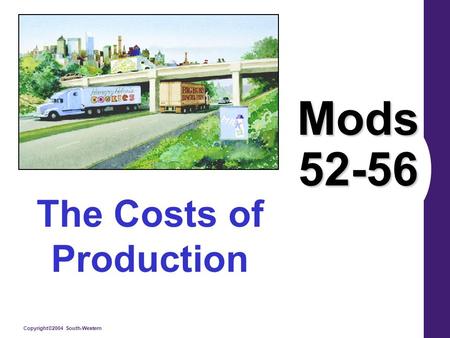 Copyright©2004 South-Western Mods 52-56 The Costs of Production.