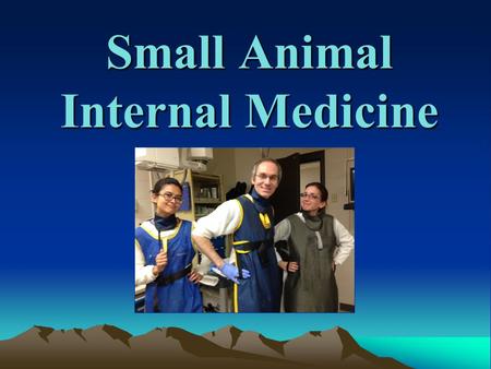 Small Animal Internal Medicine. Small Animal Medicine Rotation EmphasisRotation Emphasis Dogs and cats Dogs and cats RecommendedRecommended Required for.