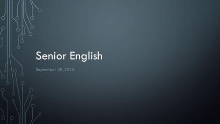 Senior English September 28, 2015. Do Now Describe an argument you had with a friend or family member. What was your claim? What was your evidence? What.