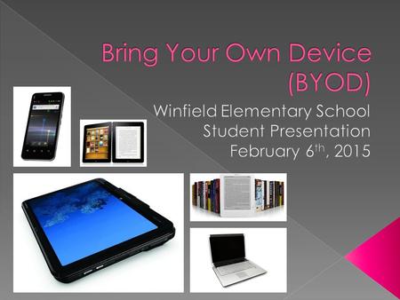 What:  Identify the rules and procedures for bringing devices to school at Winfield Elementary. How:  Presentation and discussion. Why:  To be prepared.