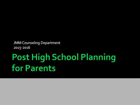 JMM Counseling Department 2015-2016.  All counselors are 9 – 12.  You are assigned by neighborhood and last name unless you are an ELL student.  Fox.