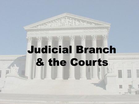 Judicial Branch & the Courts. The U.S. has a Dual Court System : -Federal Courts -State Courts.