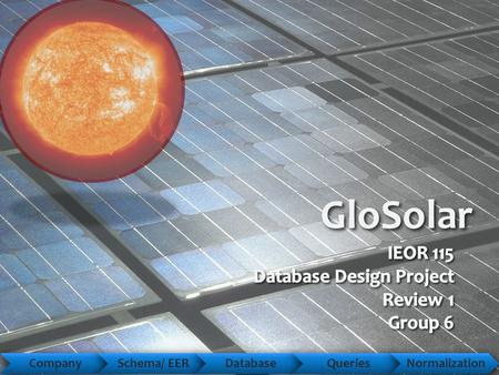 GloSolar CompanySchema/ EERDatabaseQueriesNormalization.