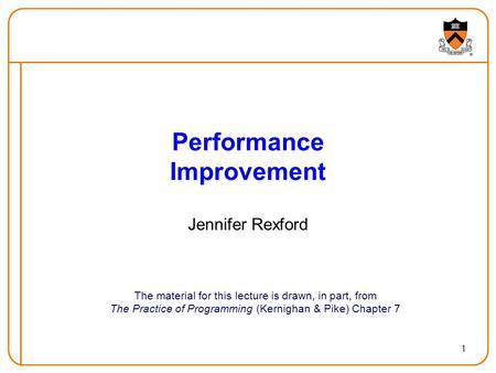 Performance Improvement