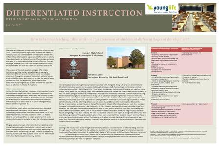 DIFFERENTIATED INSTRUCTION WITH AN EMPHASIS ON SOCIAL STIGMAS ALYSSA ERBES EDST 2003 Rock, M. L., Gregg, M., Ellis, E., & Gable, R. A. (2008). REACH: A.