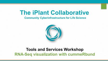 The iPlant Collaborative Community Cyberinfrastructure for Life Science Tools and Services Workshop RNA-Seq visualization with cummeRbund.