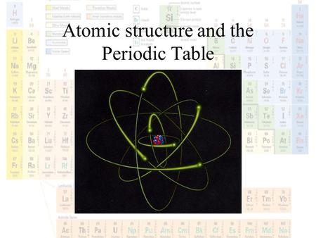 Atomic structure and the Periodic Table. Notes: Write down important vocabulary words as we go through today’s Power Point.