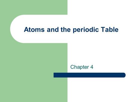 Atoms and the periodic Table Chapter 4. Atomic structure Atoms are: The building blocks of molecules. Definition-”unable to be divided”~Greek Our conceptual.