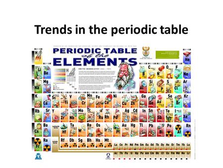 Trends in the periodic table. Atomic radius Atomic radii trends and explanations Atomic radius decreases across a period because each successive element.