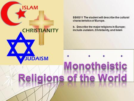 Monotheistic Religions of the World