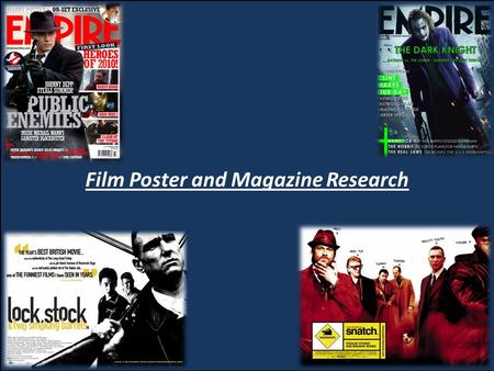 Film Poster and Magazine Research. Film Posters Generic Film posters usually have certain criteria which they follow for all genres and type of film.