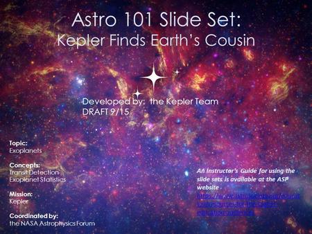 Kepler Finds Earth’s Cousin