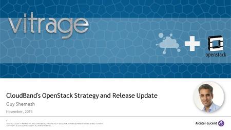 CloudBand's OpenStack Strategy and Release Update