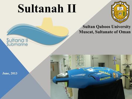 June, 2013 Sultanah II Sultan Qaboos University Muscat, Sultanate of Oman.