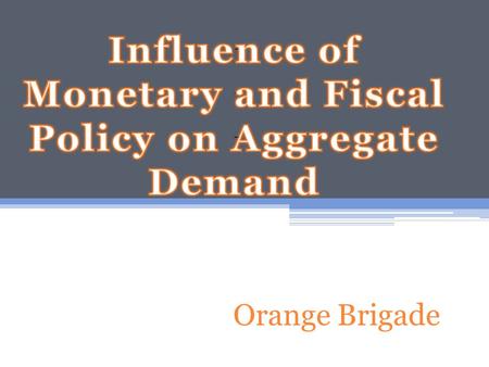 Orange Brigade. Theory of Liquidity Preference- Keynes's Theory that Interest rate adjusts to bring Money Supply and demand into Balance 1. Money Supply-