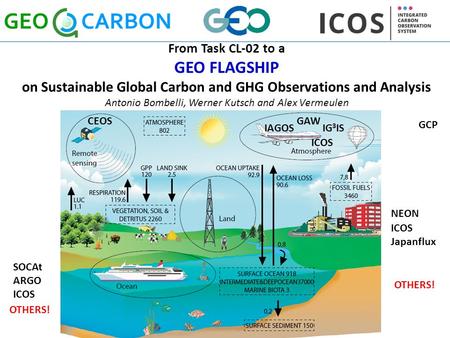 From Task CL-02 to a GEO FLAGSHIP on Sustainable Global Carbon and GHG Observations and Analysis Antonio Bombelli, Werner Kutsch and Alex Vermeulen IG.