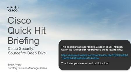 Cisco Quick Hit Briefing