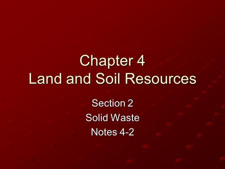 Chapter 4 Land and Soil Resources