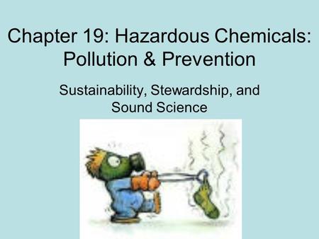 Chapter 19: Hazardous Chemicals: Pollution & Prevention Sustainability, Stewardship, and Sound Science.