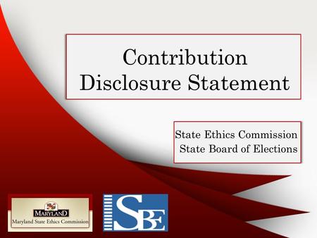 Contribution Disclosure Statement State Ethics Commission State Board of Elections.