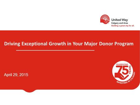 Driving Exceptional Growth in Your Major Donor Program April 29, 2015.