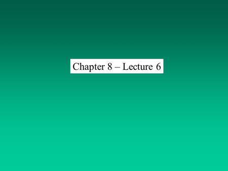 Chapter 8 – Lecture 6. Hypothesis Question Initial Idea (0ften Vague) Initial ObservationsSearch Existing Lit. Statement of the problem Operational definition.