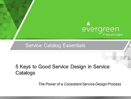 Service Catalog Essentials