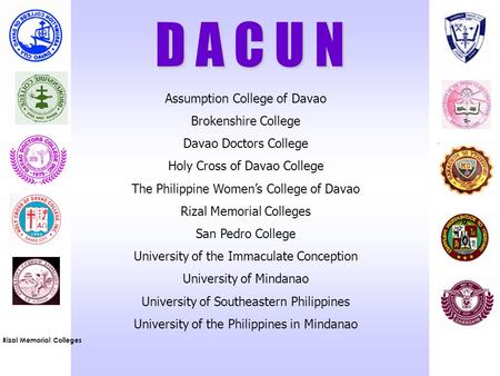 D A C U N Assumption College of Davao Brokenshire College