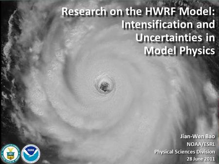 Research on the HWRF Model: Intensification and Uncertainties in Model Physics Research on the HWRF Model: Intensification and Uncertainties in Model Physics.